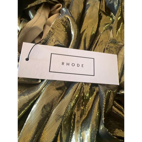 TUCKERNUCK RHODE Priya Gold Metallic Dress NWT Size S/XS - Picture 5 of 6